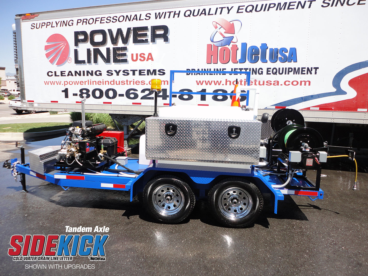 Trailer Mounted Cold Water Sewer & Drain Line Jetter Tandem Axle